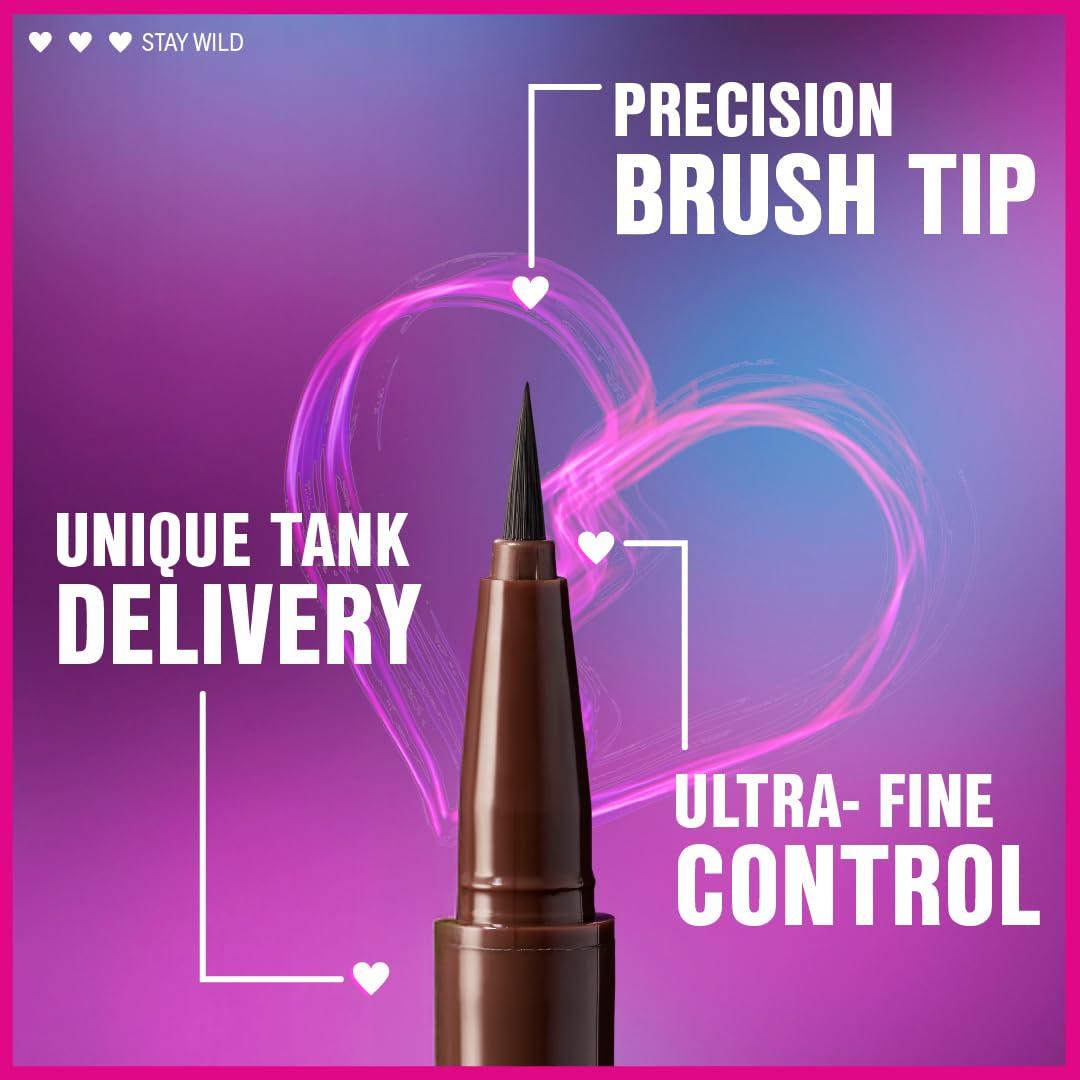 wet n wild Mega Last Breakup Proof Liquid Eyeliner – Ultra-Fine Brush, Waterproof, 16-Hour Long-Lasting Wear- Cruelty-Free & Vegan – Black(Brown)