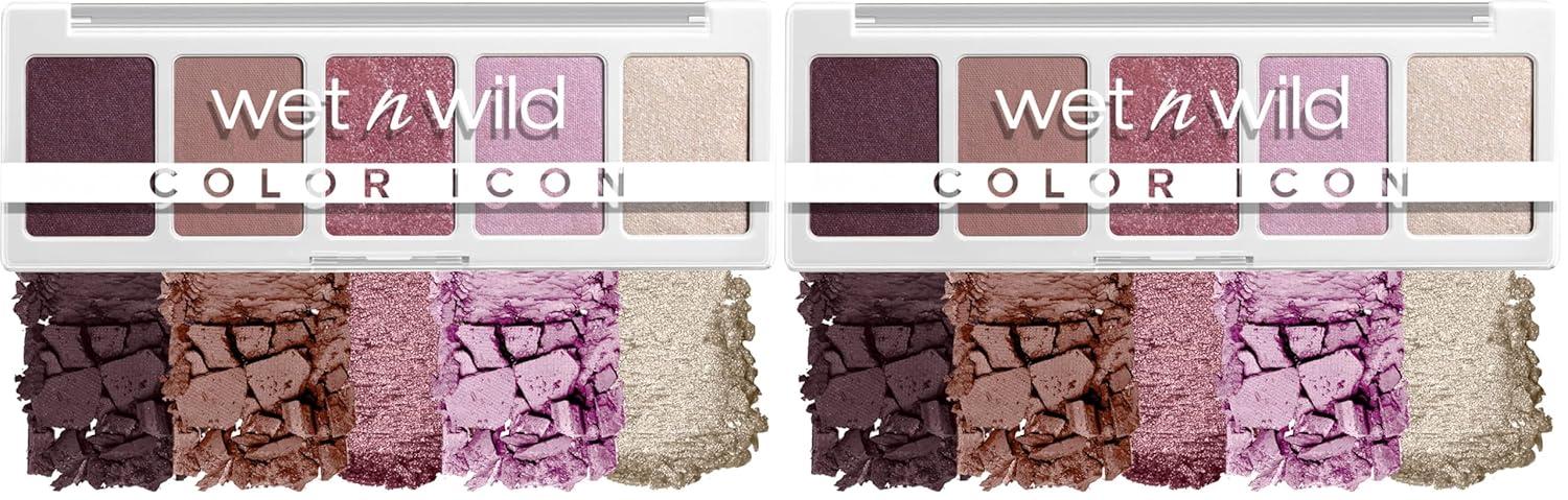wet n wild Color Icon Eyeshadow Makeup 5 Pan Palette, Matte, Shimmer, Metallic, Long Wearing, Rich Buttery Pigment, Cruelty Free – Camo-flaunt(Petalette)