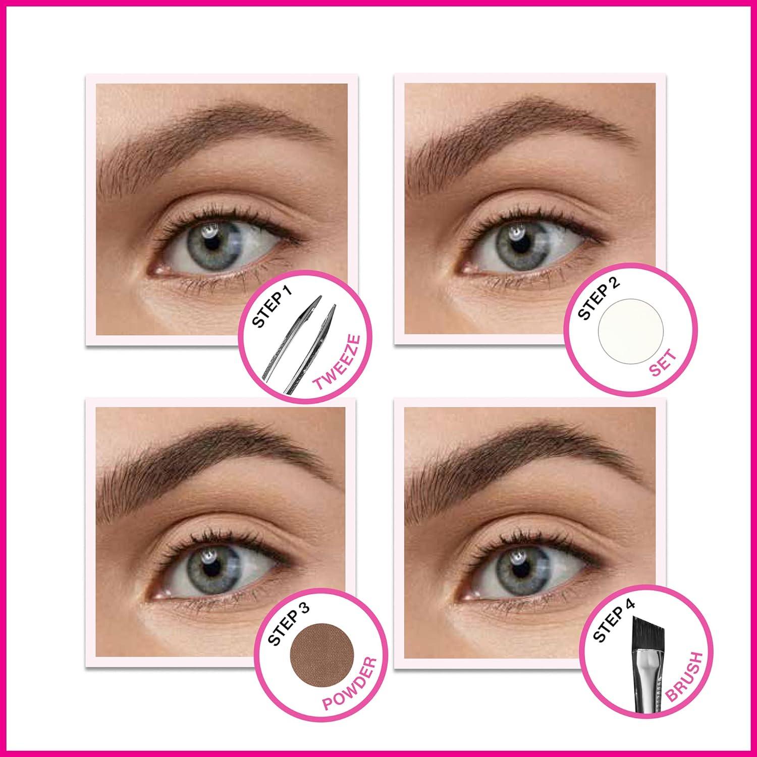 wet n wild Ultimate Eyebrow Makeup Kit, Long-Lasting Matte Brow Powder, Tweezers, Wax & Brush, Built-In Mirror, Purse-Friendly Compact – Dark Brown(Dark Brown)