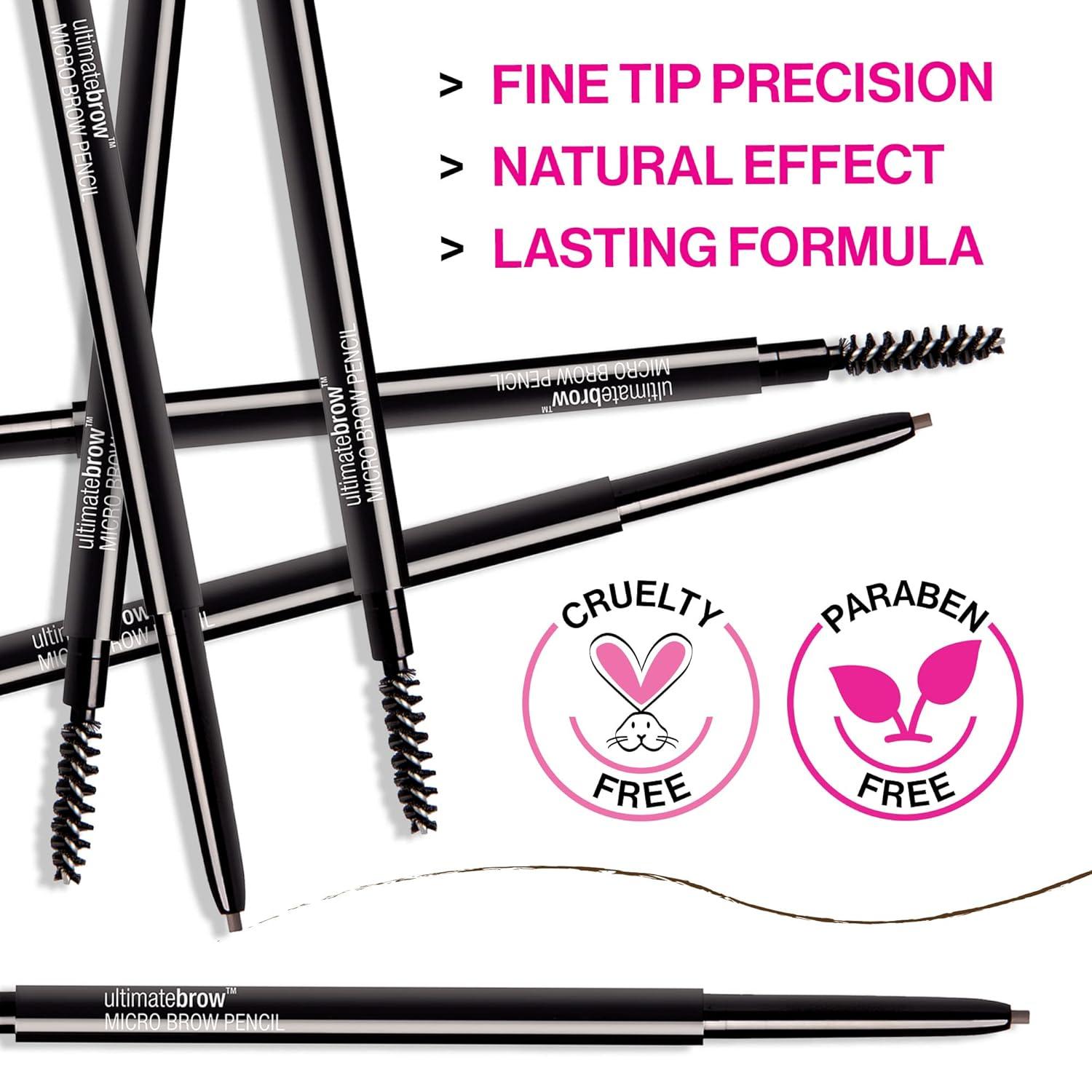 wet n wild Ultimate Brow Micro Eyebrow Retractable Pencil, Dark Brown, Ultra Fine 1.5mm Tip, Draws Tiny Brow Hairs