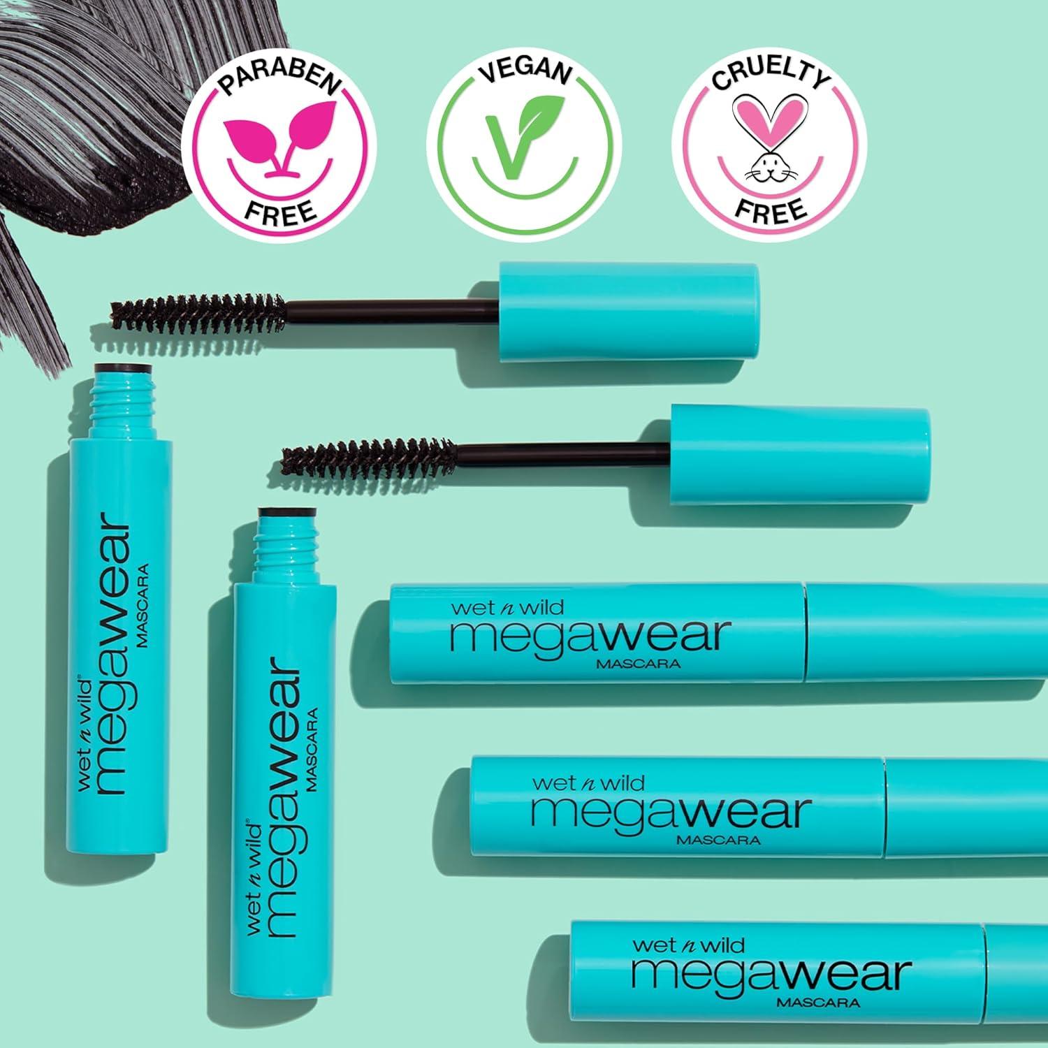 wet n wild Enhance and Define Megawear Mascara, Gentle Gel Volumizing Formula that Promotes Full & Healthy Lashes, Enriched with Soy Protein & Panthenol, Cruelty-Free & Vegan – Black