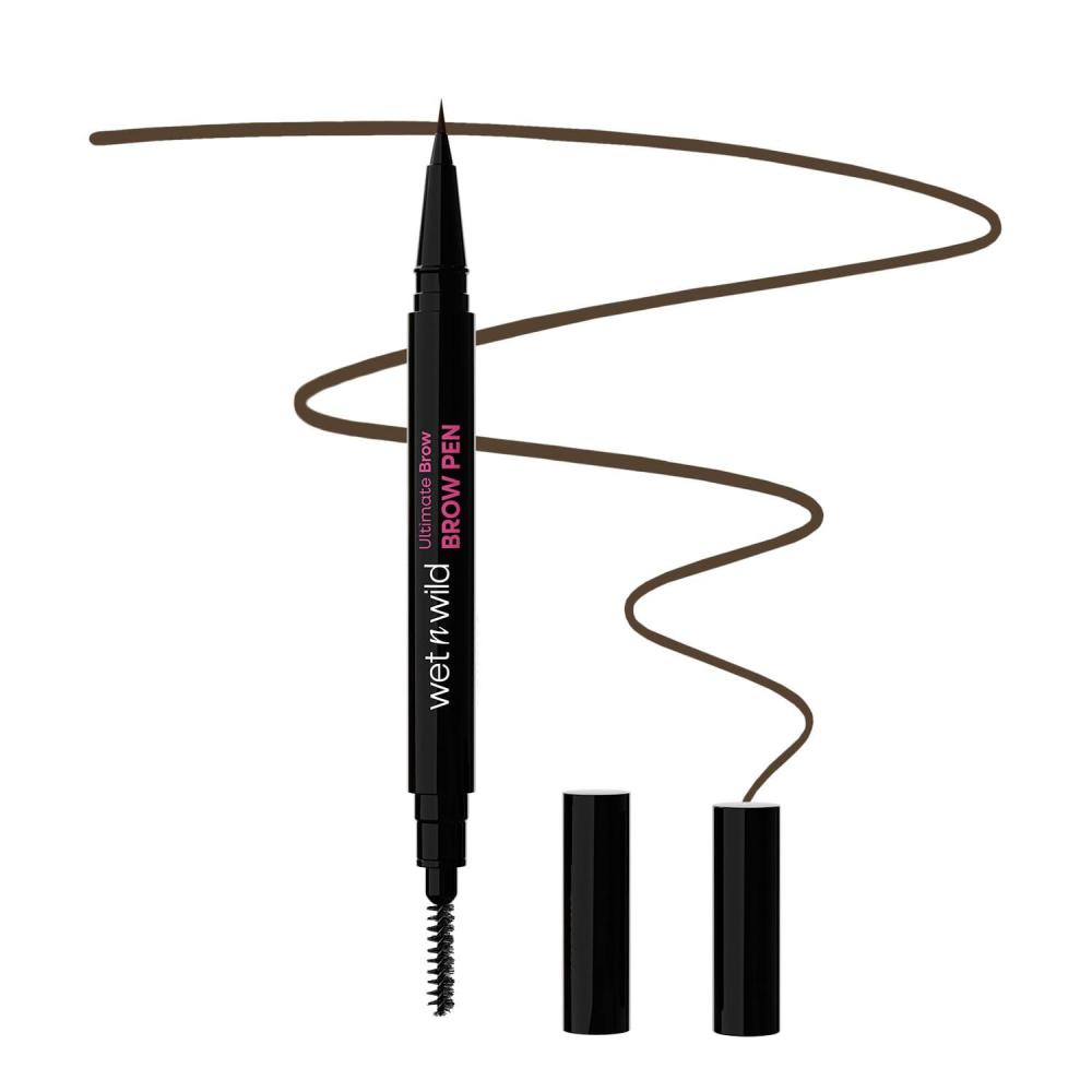 wet n wild Ultimate Eyebrow Retractable Definer Pencil, Medium Brown, Dual-Sided Brow Brush, Fine Tip, Shapes, Defines, Fills Brow Makeup(Dark Brown (Pen))
