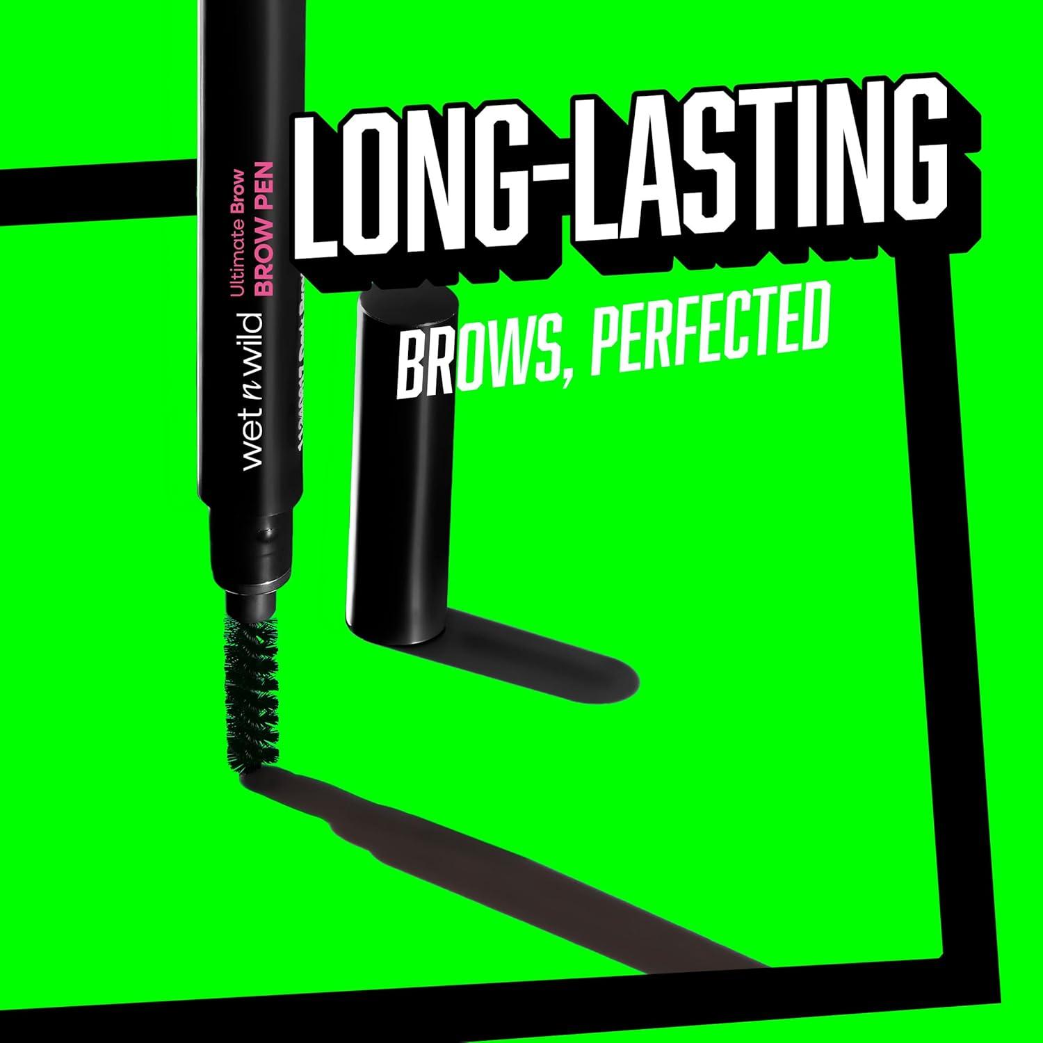 wet n wild Ultimate Eyebrow Retractable Definer Pencil, Medium Brown, Dual-Sided Brow Brush, Fine Tip, Shapes, Defines, Fills Brow Makeup(Dark Brown (Pen))