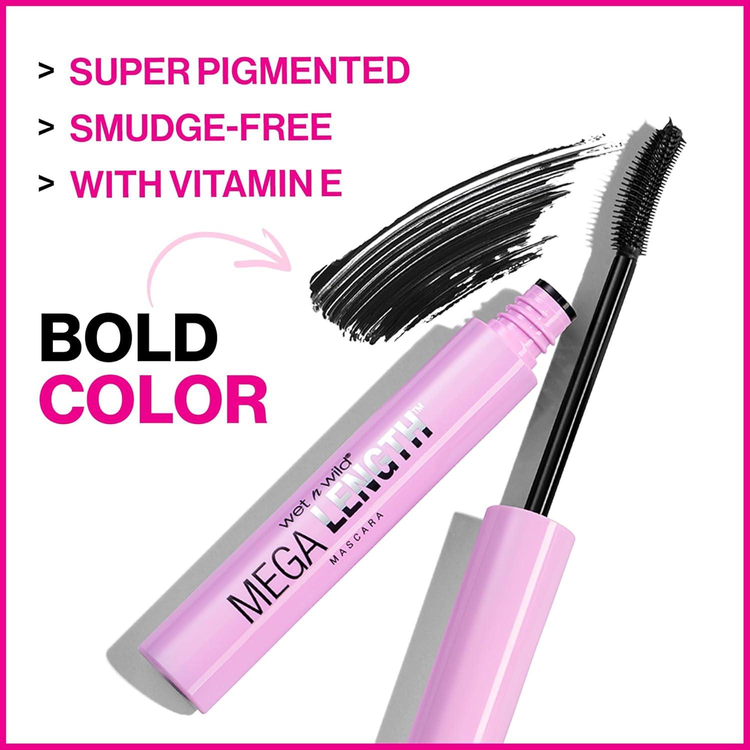 wet n wild Mascara – Lengthening, Vitamin E Enriched, Precision Comb Brush, Cruelty-Free, Gluten-Free, Sulfate-Free & Vegan – Very Black(Very Black)