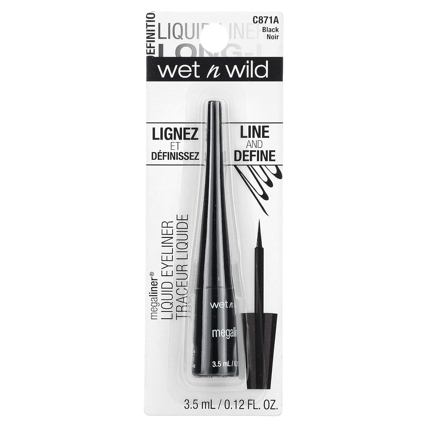 wet n wild MegaLiner Liquid Eyeliner – Black(Black (packaging))