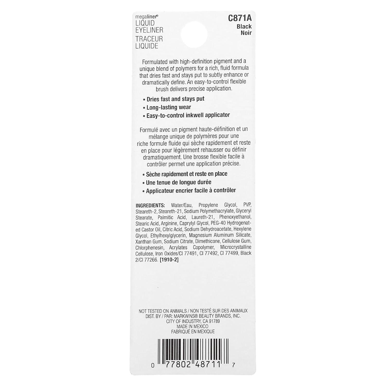 wet n wild MegaLiner Liquid Eyeliner – Black(Black (packaging))