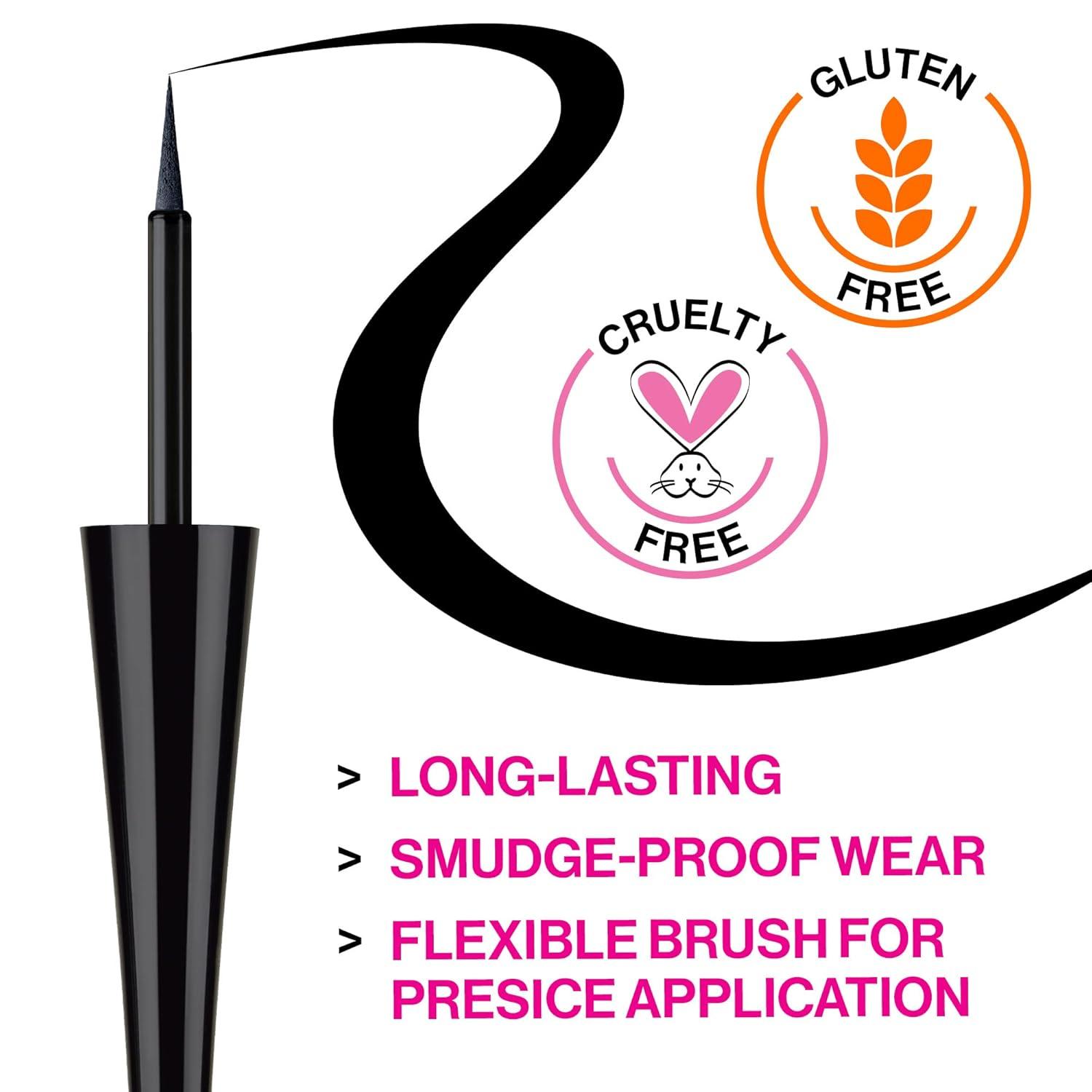 wet n wild MegaLiner Liquid Eyeliner – Black(Black (packaging))