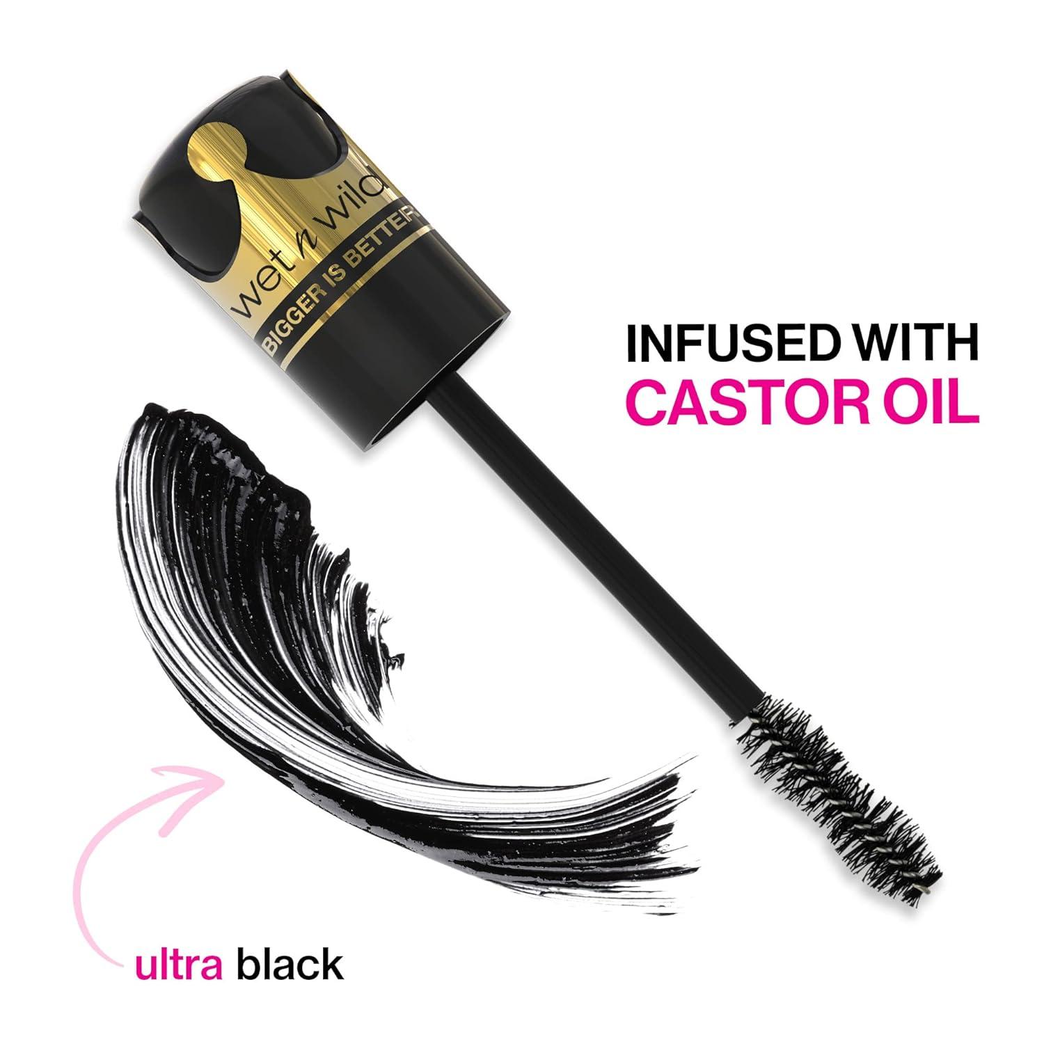 wet n wild So Defined Mascara, Volumizing & Lengthining with a Buildable Castor Oil-Infused Formula, Long-Lasting Clump-Free Application for Visibly lifted lashes, Vegan & Cruelty-Free – BLACK(Blackest Black)