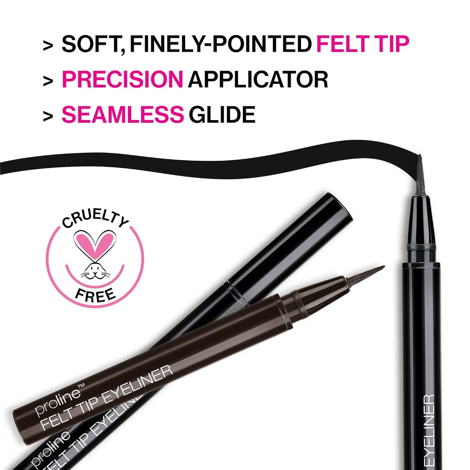 wet n wild Proline Felt Tip Eyeliner Dark Brown,.017z(Black)