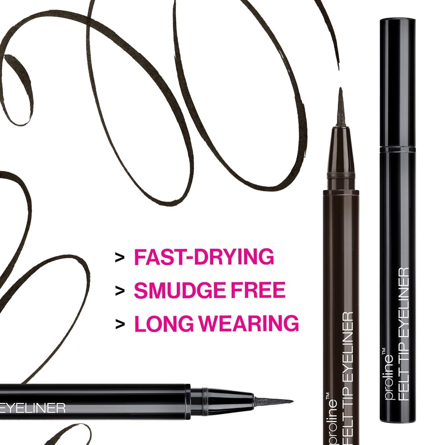 wet n wild Proline Felt Tip Eyeliner Dark Brown,.017z(Black)