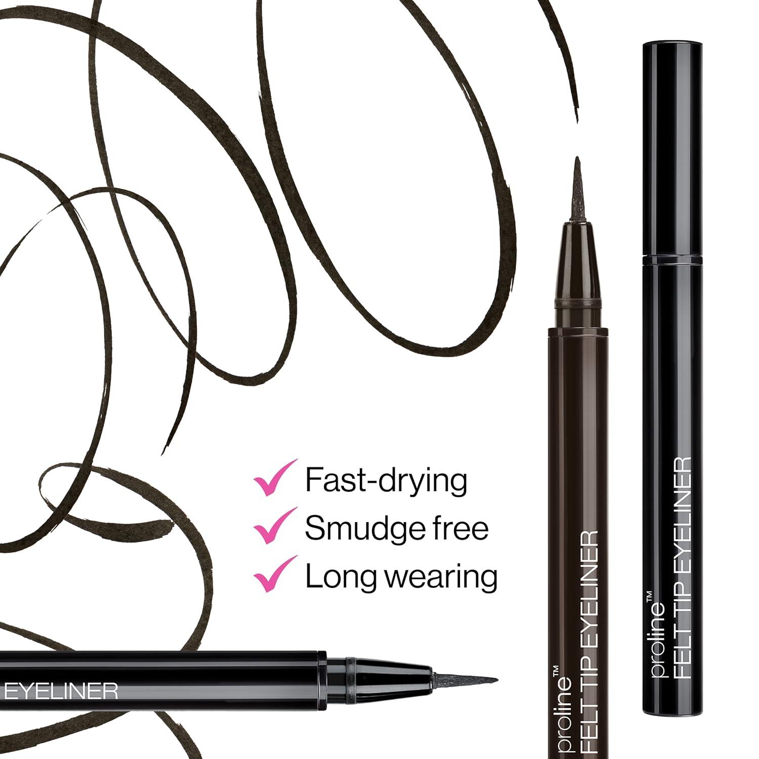 wet n wild Proline Felt Tip Eyeliner Dark Brown,.017z(Dark Brown)