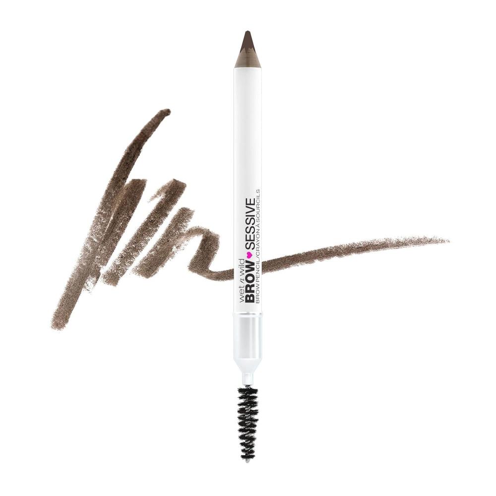 wet n wild Brow-Sessive Brow Pencil, Ultra-Precise Dual Ended Spoolie Brush for Perfect Buildable Blendable Shaping, Natural Lasting Shades for Every Brow, Cruelty-Free & Vegan – Dark Brown(Packaged)(Medium Brown(Packaged))