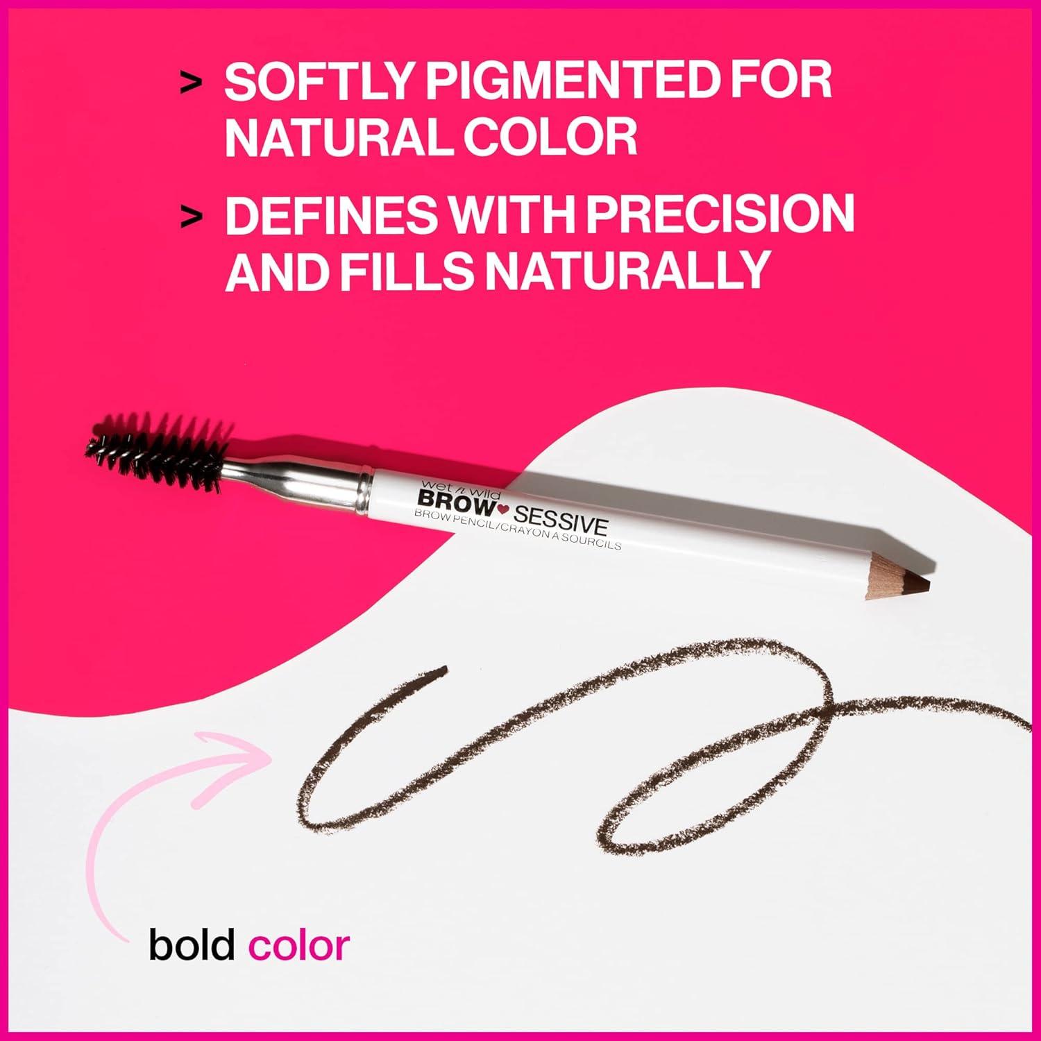 wet n wild Brow-Sessive Brow Pencil, Ultra-Precise Dual Ended Spoolie Brush for Perfect Buildable Blendable Shaping, Natural Lasting Shades for Every Brow, Cruelty-Free & Vegan – Dark Brown(Packaged)(Medium Brown(Packaged))