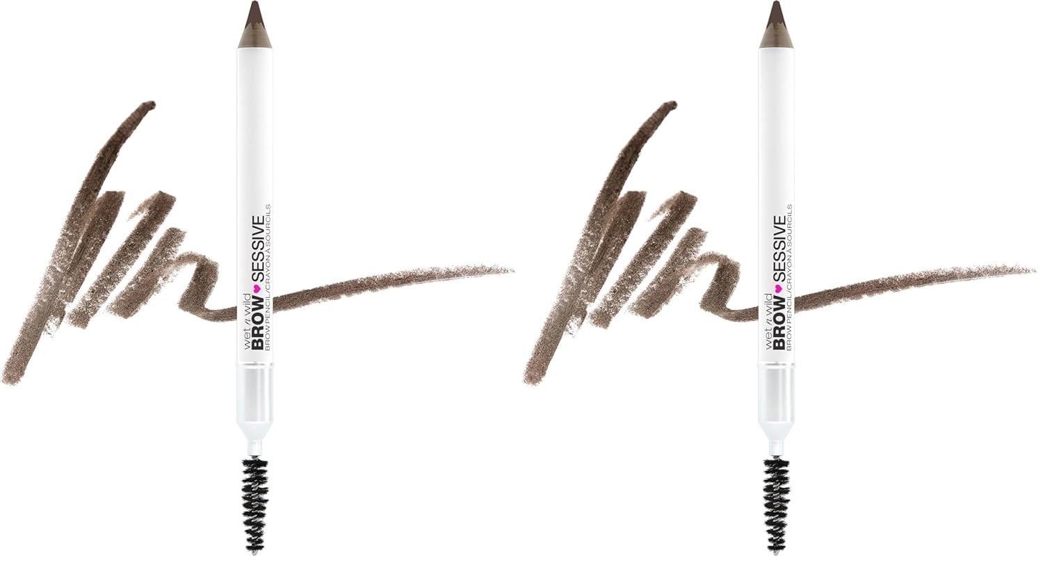 wet n wild Brow-Sessive Brow Pencil, Ultra-Precise Dual Ended Spoolie Brush for Perfect Buildable Blendable Shaping, Natural Lasting Shades for Every Brow, Cruelty-Free & Vegan – Dark Brown(Packaged)(Medium Brown(Packaged))