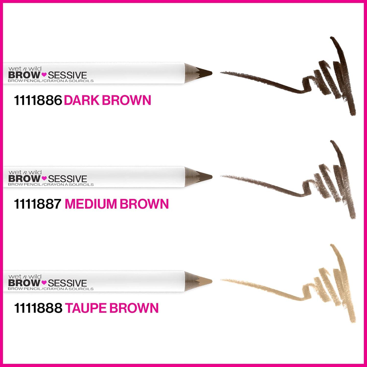 wet n wild Brow-Sessive Brow Pencil, Ultra-Precise Dual Ended Spoolie Brush for Perfect Buildable Blendable Shaping, Natural Lasting Shades for Every Brow, Cruelty-Free & Vegan – Dark Brown(Packaged)(Medium Brown(Packaged))