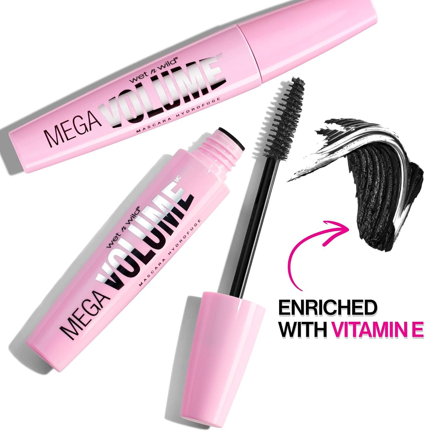 wet n wild Mascara Mega Volume – Volumizing, Waterproof, Smudge-Resistant, Cruelty-Free, Gluten-Free, Sulfate-Free & Vegan – Very Black(Very Black – Waterproof)