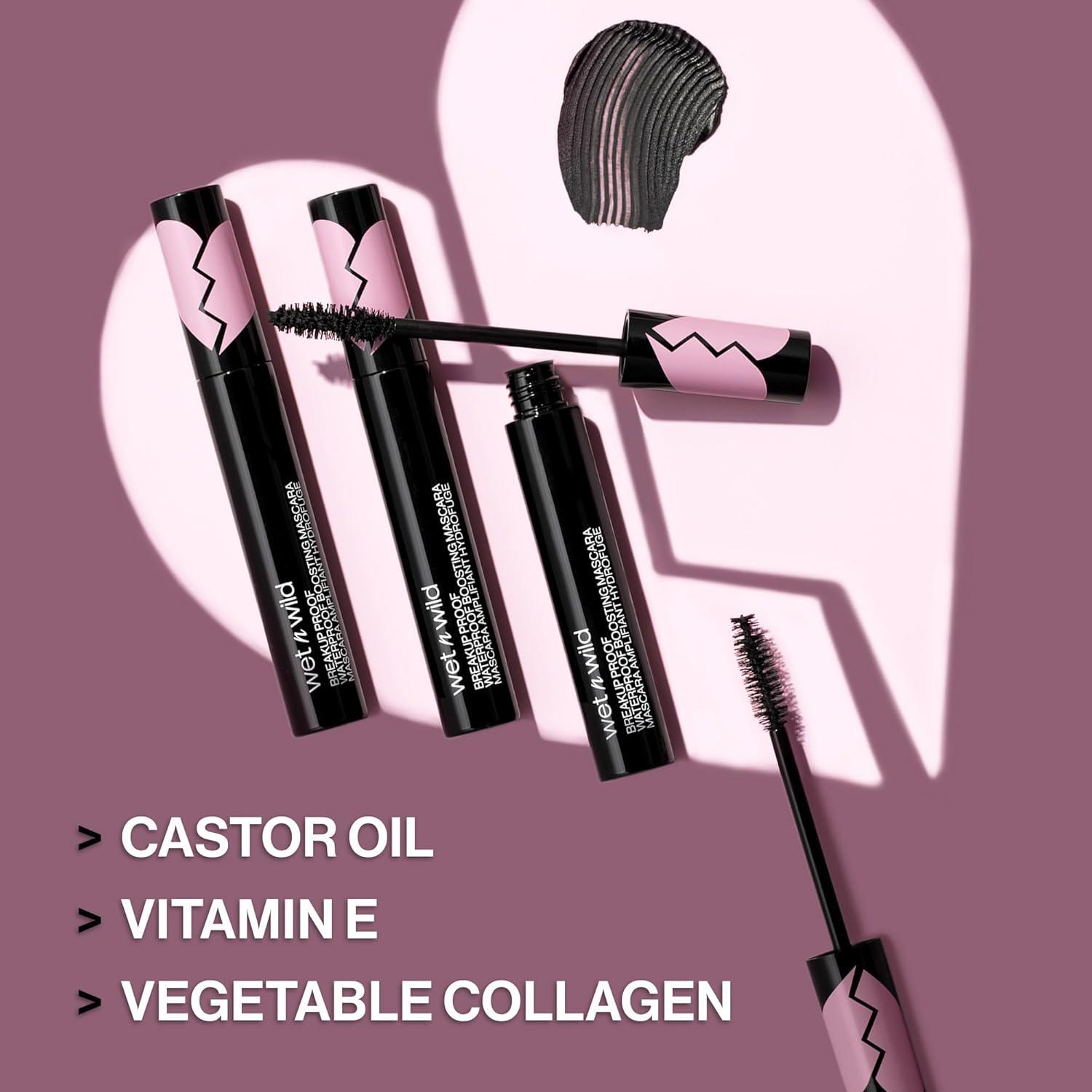 wet n wild Breakup Proof Mascara – Volumizing, Conditioning, Lengthening, Thickening, Waterproof, Smudge-Proof, Non-Clumping, Cruelty-Free & Vegan – Multicolor
