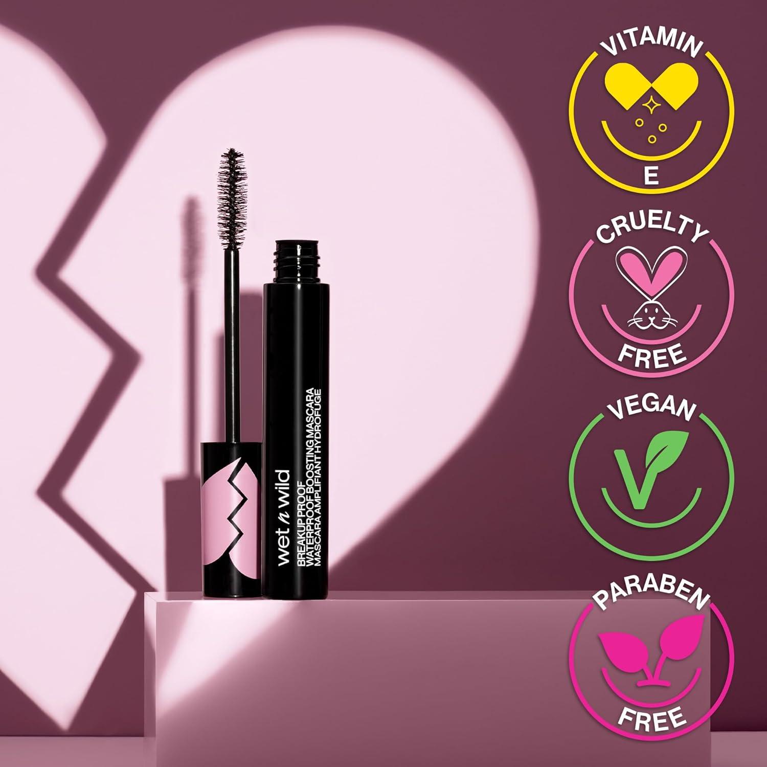 wet n wild Breakup Proof Mascara – Volumizing, Conditioning, Lengthening, Thickening, Waterproof, Smudge-Proof, Non-Clumping, Cruelty-Free & Vegan – Multicolor