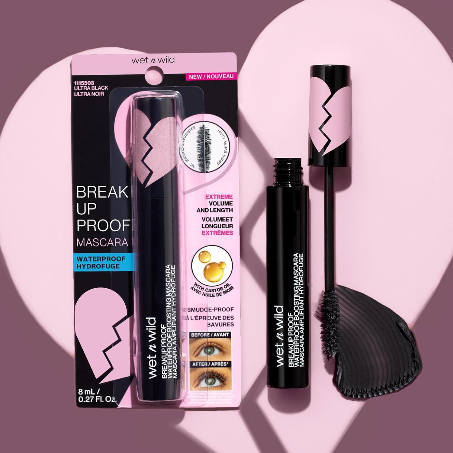 wet n wild Breakup Proof Mascara – Volumizing, Conditioning, Lengthening, Thickening, Waterproof, Smudge-Proof, Non-Clumping, Cruelty-Free & Vegan – Multicolor