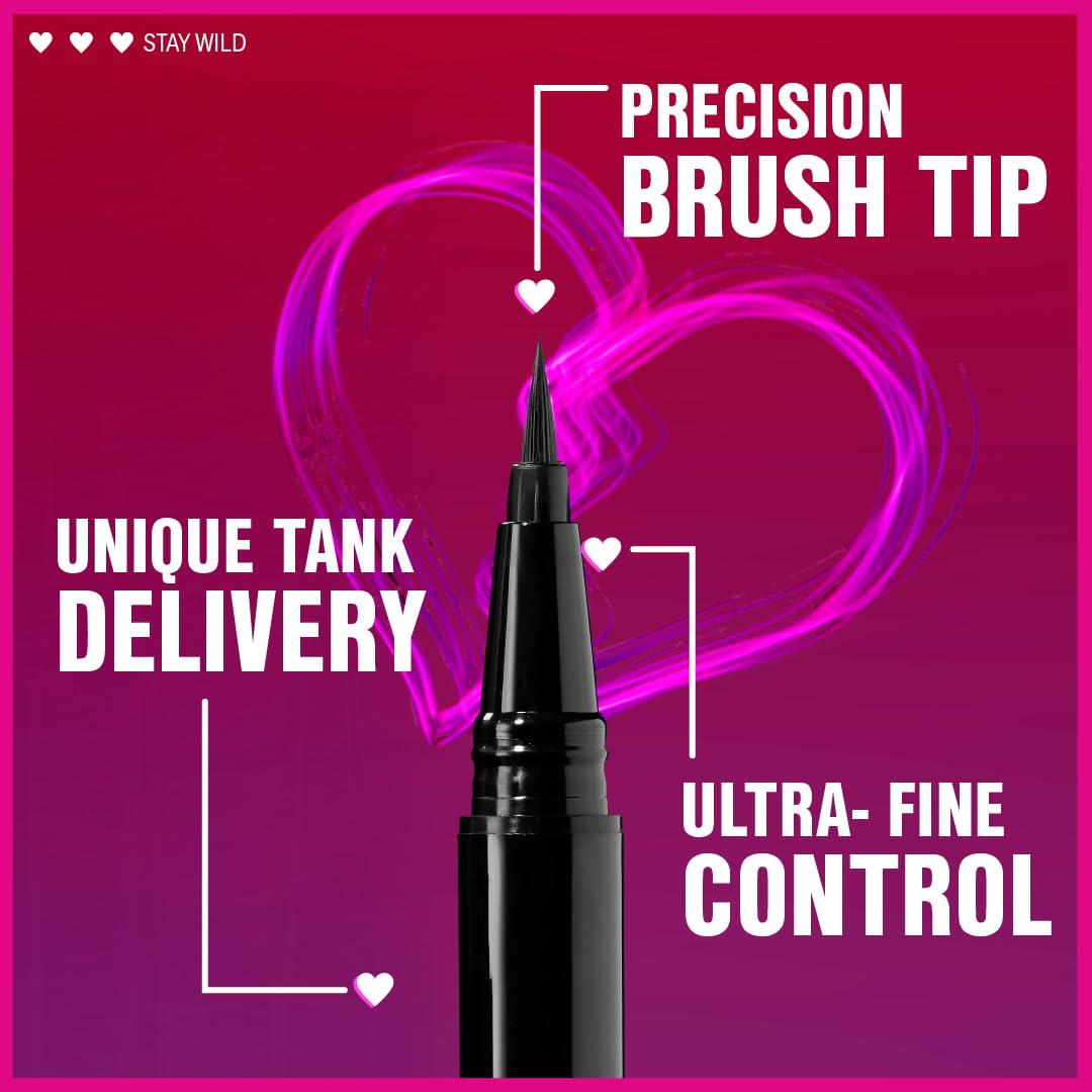 wet n wild Mega Last Breakup Proof Liquid Eyeliner – Ultra-Fine Brush, Waterproof, 16-Hour Long-Lasting Wear – Cruelty-Free & Vegan – Brown(Black)