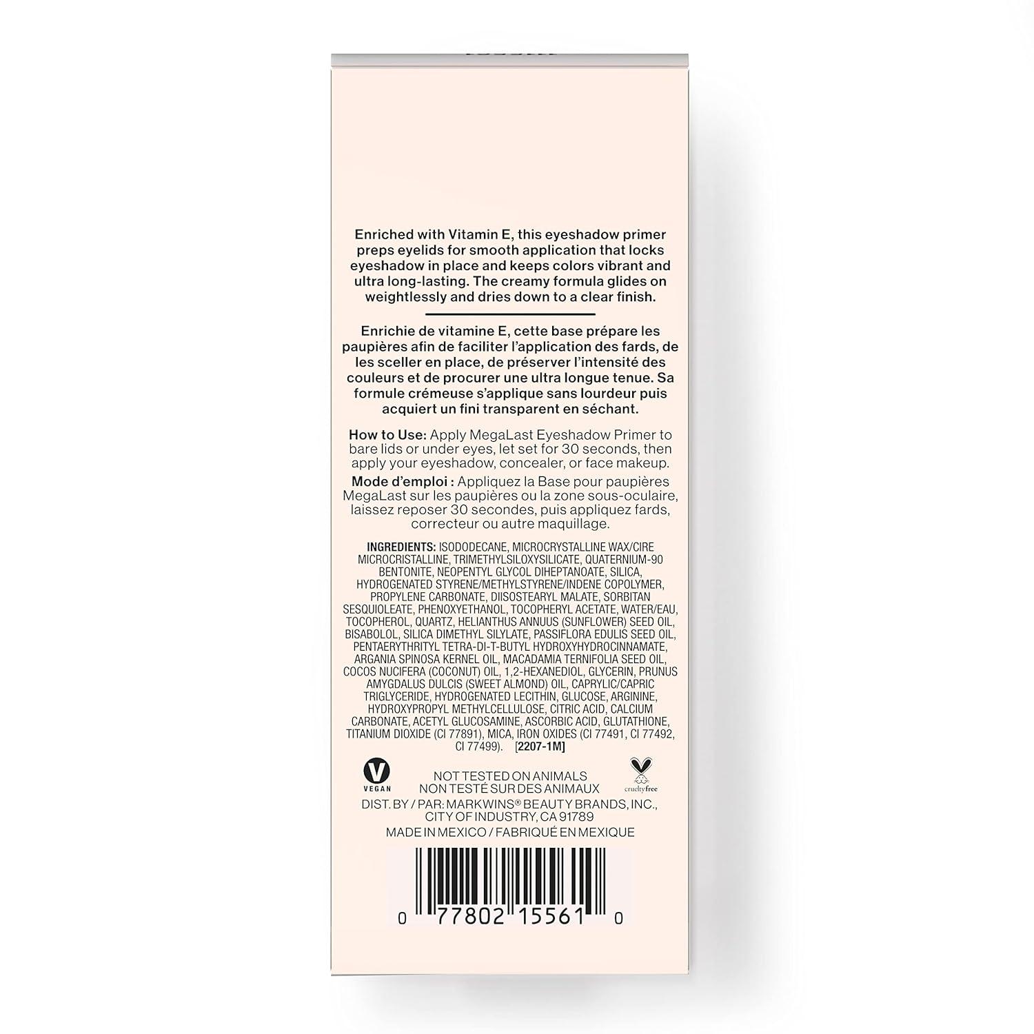wet n wild Megalast Eyeshadow Primer, lightweight formula, inflused with Vitamin E(0.03 Ounce (Pack of 2))