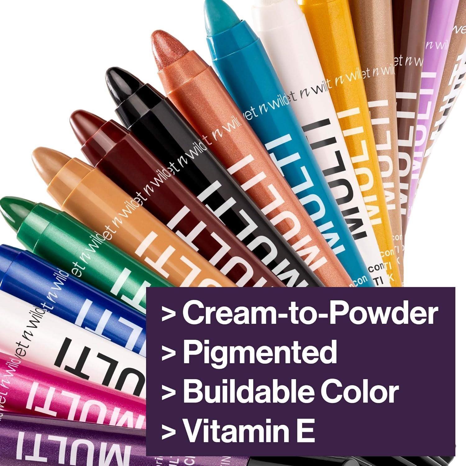 wet n wild Color Icon Cream Eyeliner Eyeshadow Multi-Stick, Moisturizing, Nourishing Velvety Cream-to-Powder Buildable & Blendable Formula, Cruelty-Free & Vegan – Bragging Whites(Royal Scam)