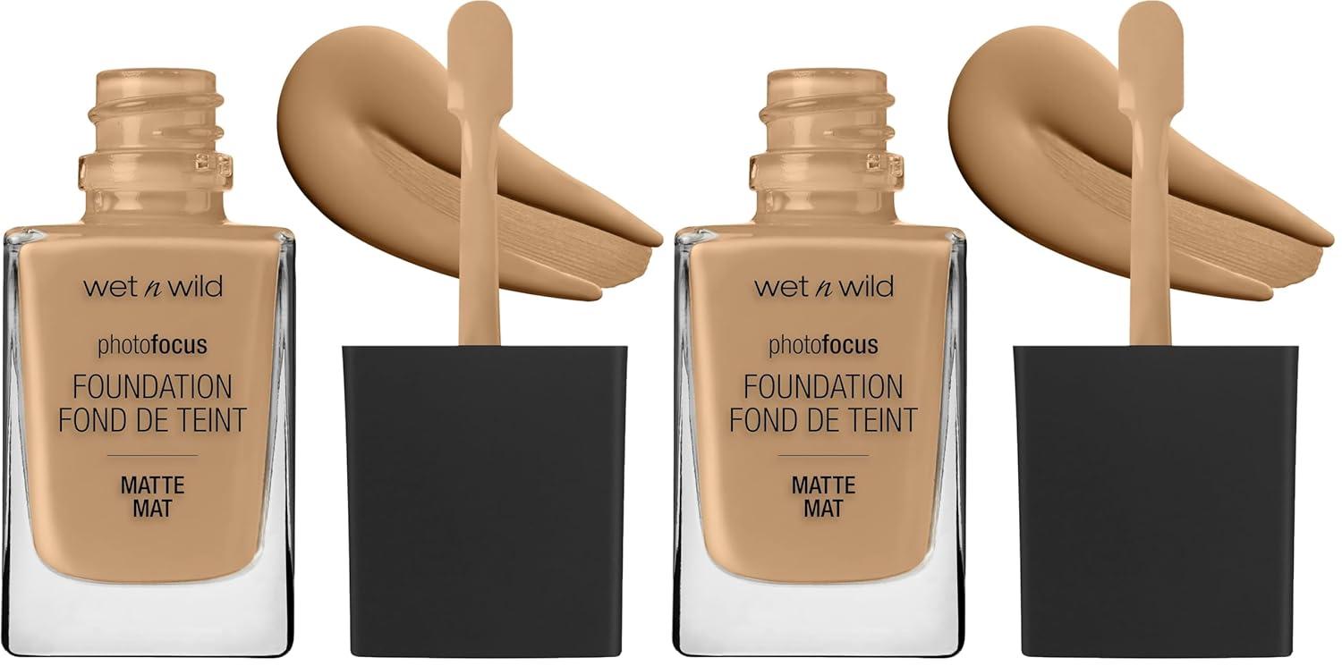 wet n wild Photo Focus Matte Liquid Foundation Golden Beige, Vegan & Cruelty-Free(Desert Beige)
