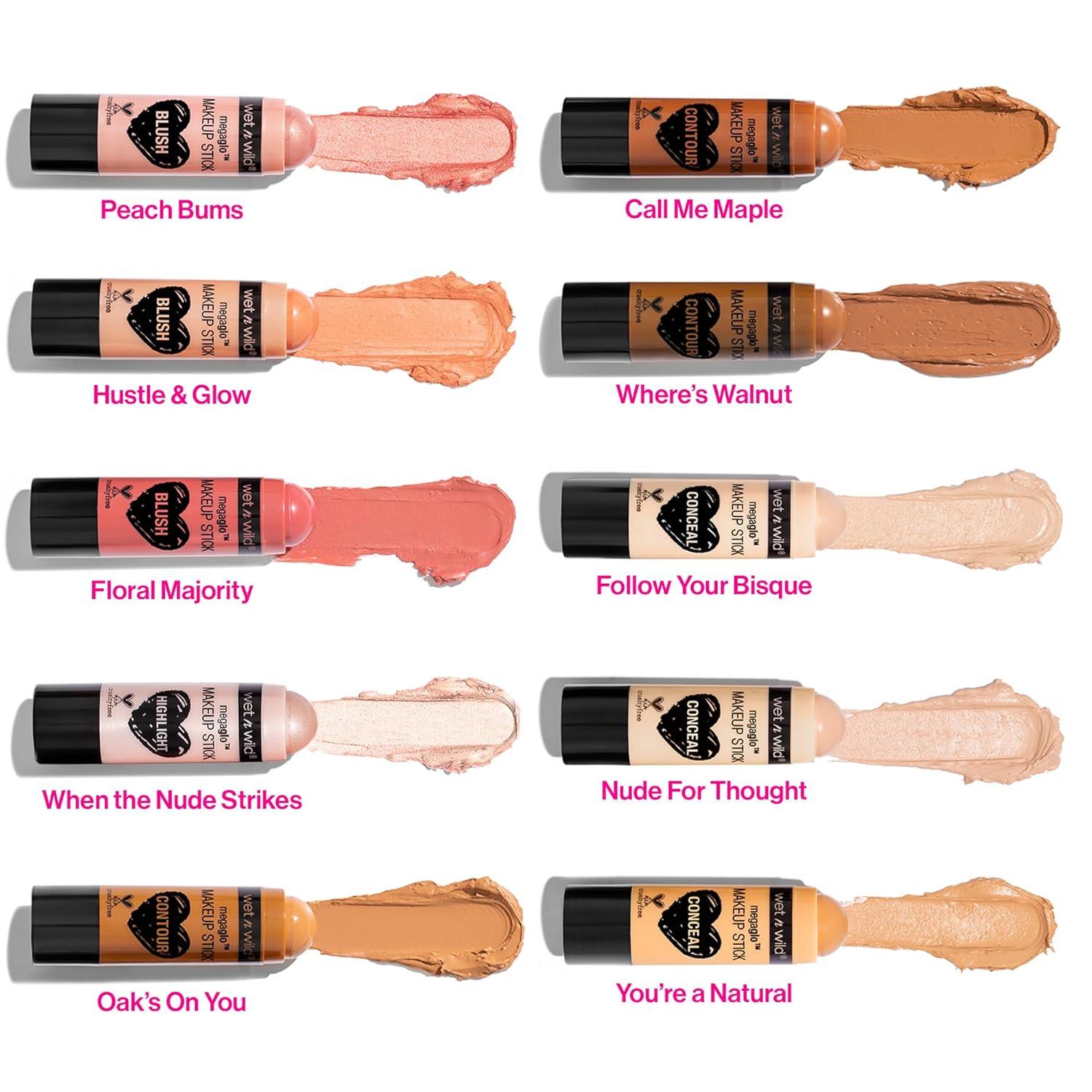 wet n wild MegaGlo Makeup Stick, Buildable Color, Versatile Use, Cruelty-Free & Vegan – Where’s Walnut(Glitzed Spell)