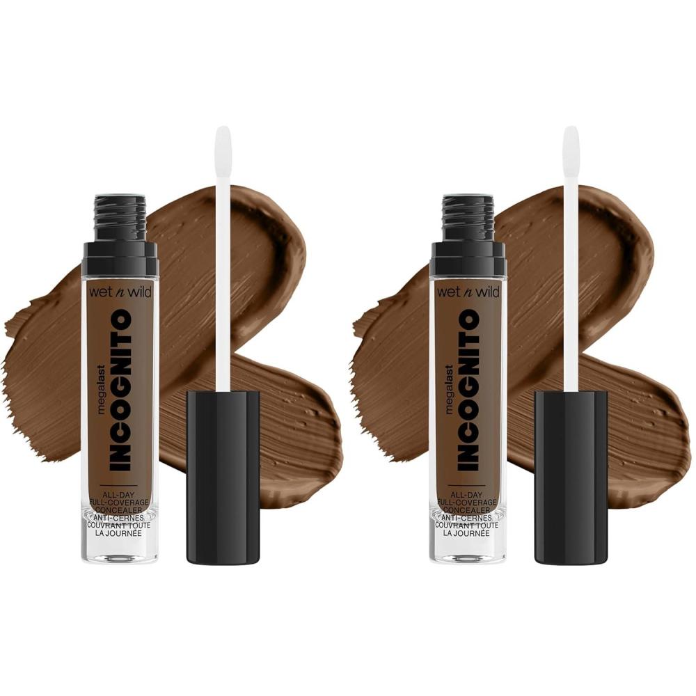wet n wild Mega Last Incognito All-Day Full Coverage Liquid Matte Concealer Deep Sand, (1114055) (Pack of 2)(Deep Sand)
