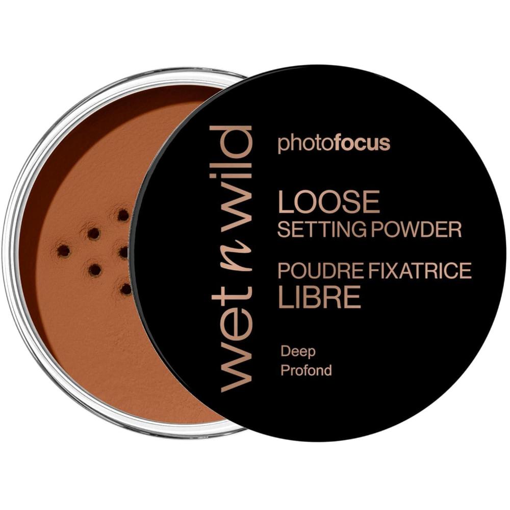 wet n wild Photo Focus Loose Baking Setting Powder, Highlighter Makeup, Fair to Medium & Tan Skin Tones – Translucent(Deep)