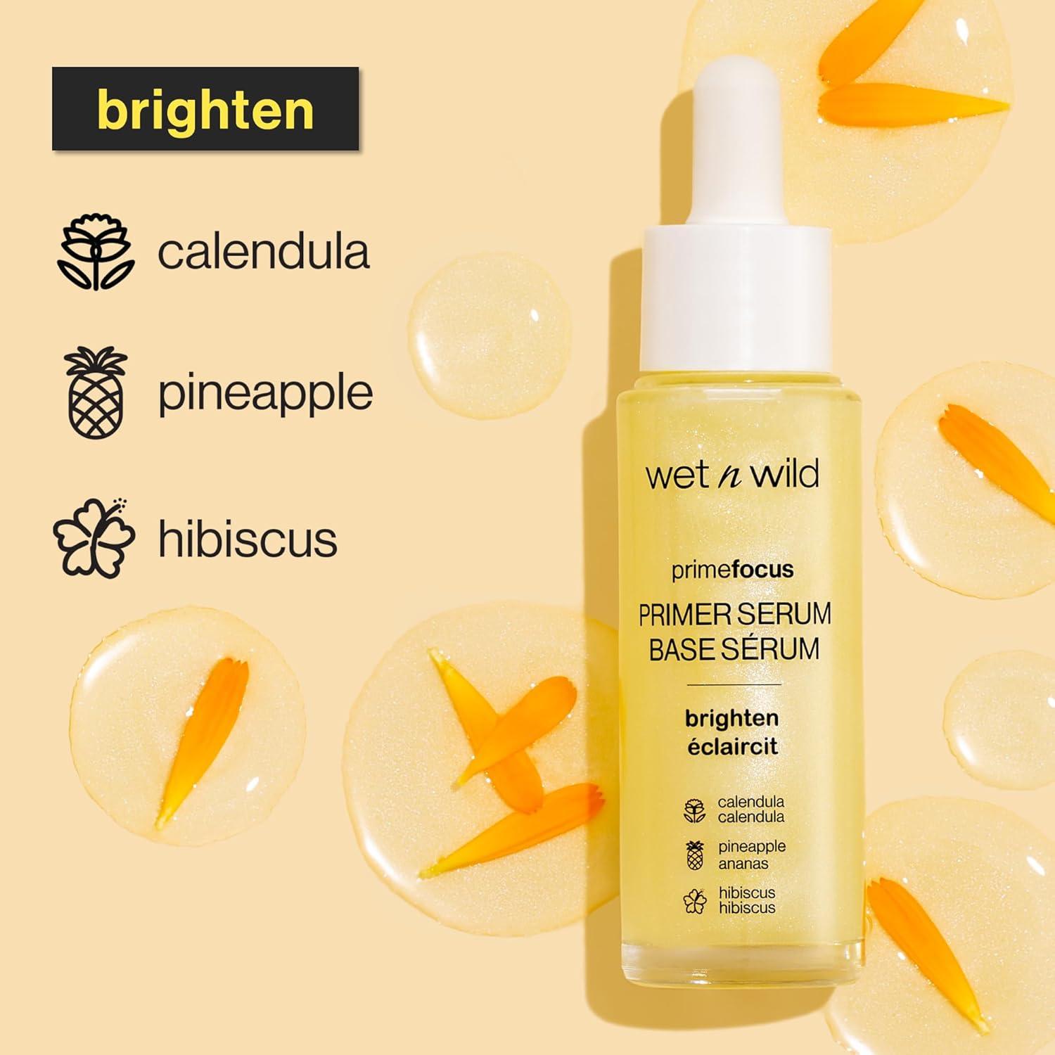 wet n wild Prime Focus Facial Serum Primer Makeup Extending, Hydrating Face Skin Care Product, Reduces Fine Lines And Wrinkles, For Repairing Dry Skin, Retinol Alternative(Brighten)
