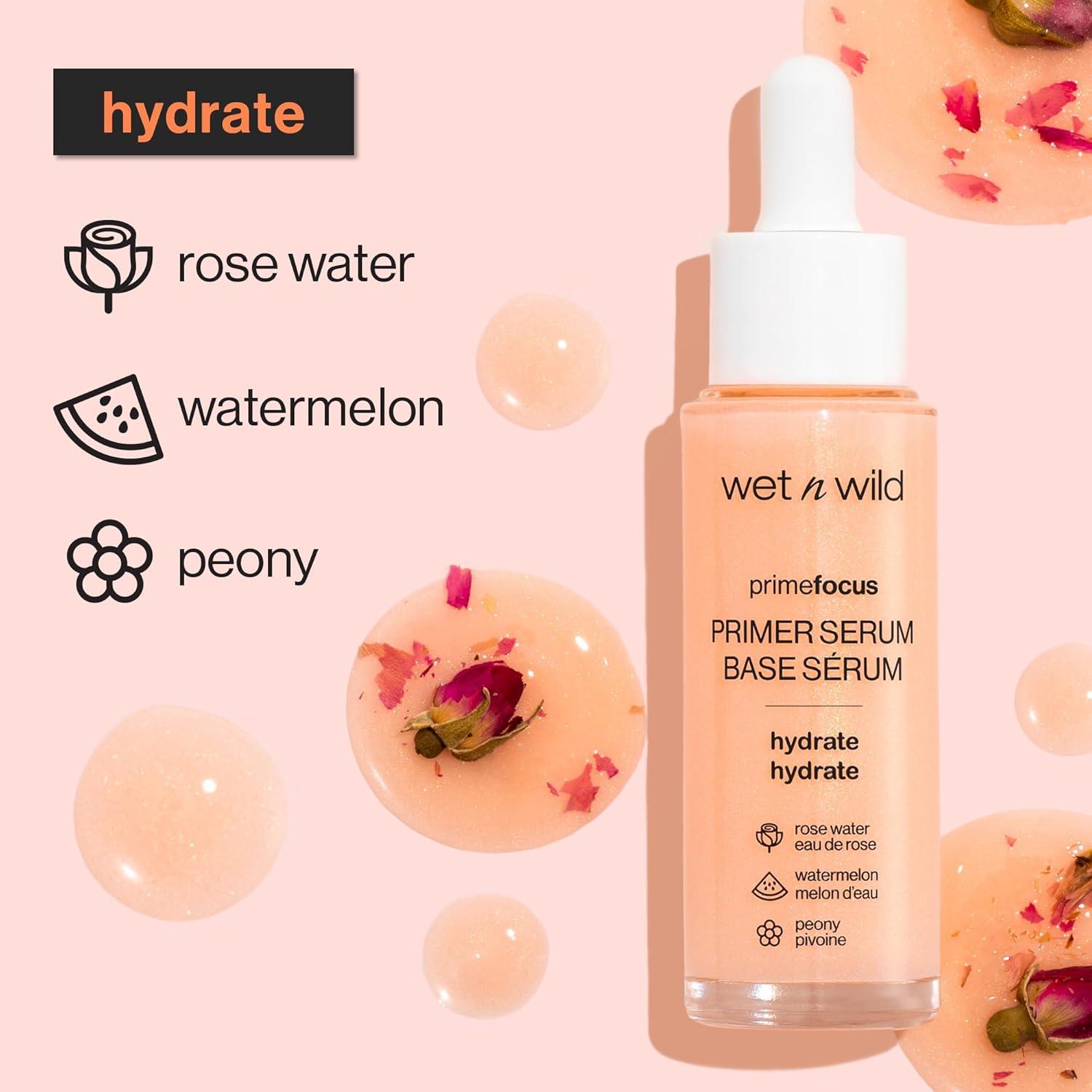 wet n wild Prime Focus Facial Serum Primer Makeup Extending, Hydrating Face Skin Care Product, Reduces Fine Lines And Wrinkles, For Repairing Dry Skin, Retinol Alternative(Brighten)