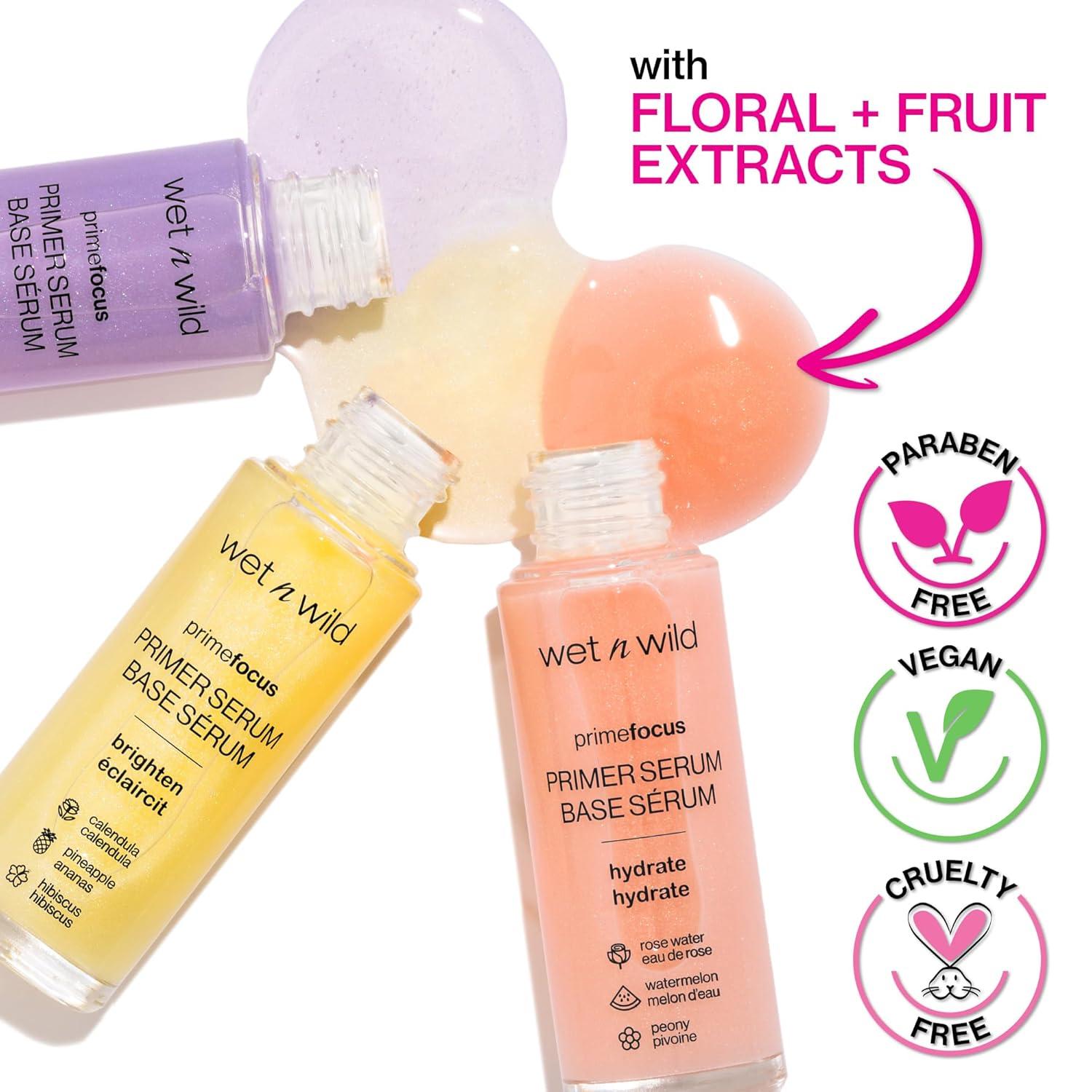 wet n wild Prime Focus Facial Serum Primer Makeup Extending, Hydrating Face Skin Care Product, Reduces Fine Lines And Wrinkles, For Repairing Dry Skin, Retinol Alternative(Brighten)