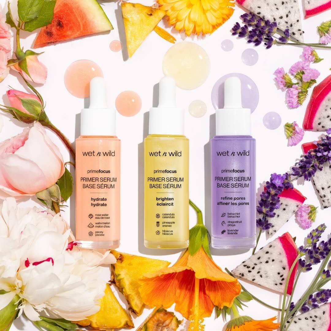 wet n wild Prime Focus Facial Serum Primer Makeup Extending, Hydrating Face Skin Care Product, Reduces Fine Lines And Wrinkles, For Repairing Dry Skin, Retinol Alternative(Brighten)