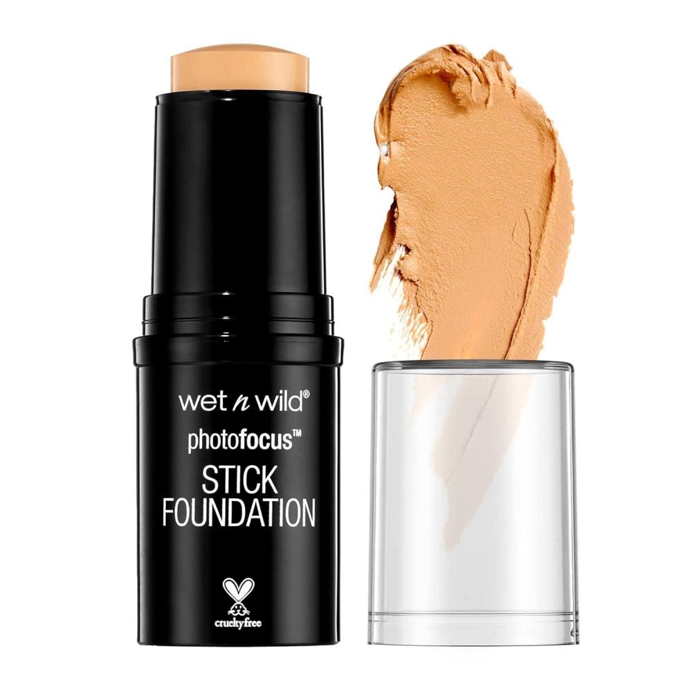 wet n wild Photo Focus Matte Foundation Stick Makeup, Shell Ivory | Vegan & Cruelty-Free(Buff Beige)