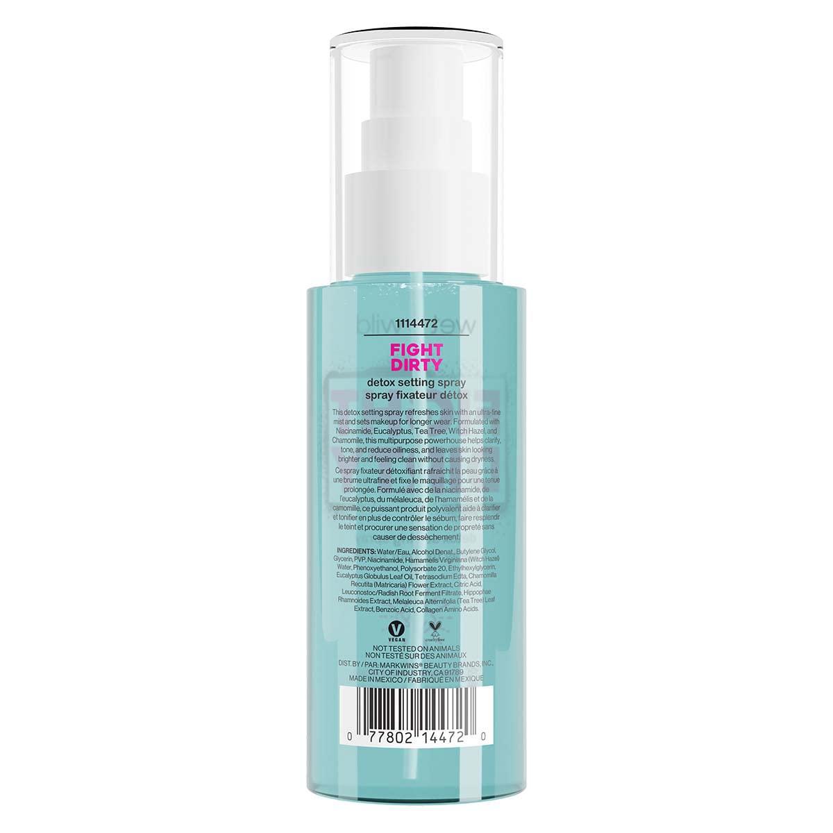 wet n wild Fight Dirty Detox Setting Spray Tea Tree Extract, Chamomile, Collagen, Combats Acne, Blemishes, Antioxidants(Detox)