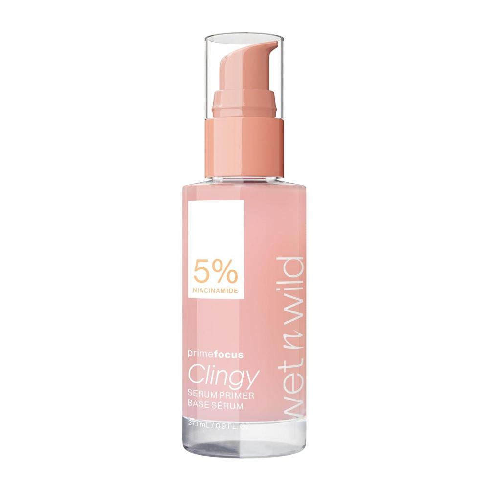 wet n wild Prime Focus Facial Serum Primer Makeup Extending, Hydrating Face Skin Care Product, Reduces Fine Lines And Wrinkles, For Repairing Dry Skin, Retinol Alternative(Light Pink)
