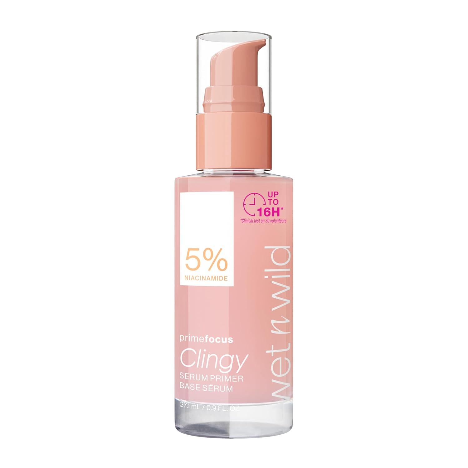 wet n wild Prime Focus Facial Serum Primer Makeup Extending, Hydrating Face Skin Care Product, Reduces Fine Lines And Wrinkles, For Repairing Dry Skin, Retinol Alternative(Light Pink)