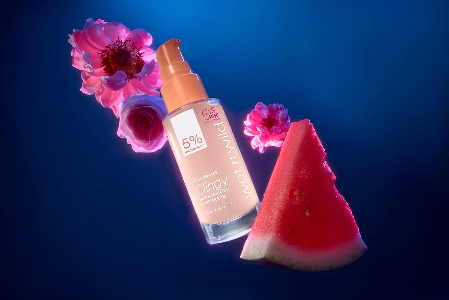 wet n wild Prime Focus Facial Serum Primer Makeup Extending, Hydrating Face Skin Care Product, Reduces Fine Lines And Wrinkles, For Repairing Dry Skin, Retinol Alternative(Light Pink)