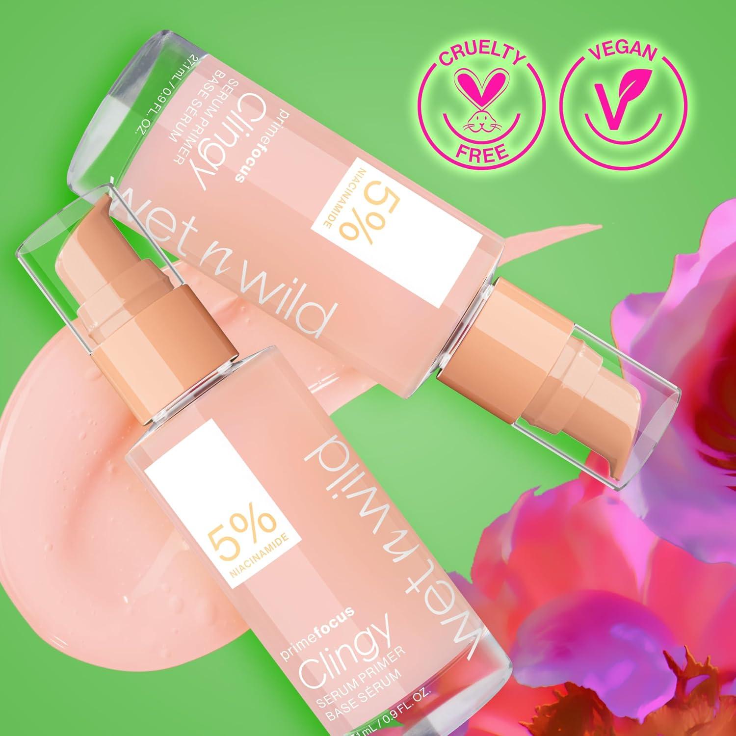 wet n wild Prime Focus Facial Serum Primer Makeup Extending, Hydrating Face Skin Care Product, Reduces Fine Lines And Wrinkles, For Repairing Dry Skin, Retinol Alternative(Light Pink)