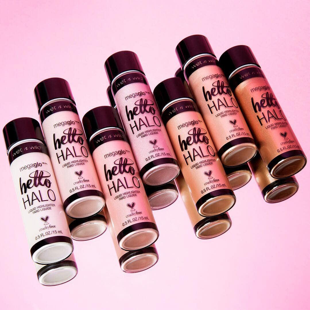 wet n wild MegaGlo Hello Halo Liquid Highlighter Makeup, Shimmer, Rose Gold Halo, Goodbye(Halo  Goodbye)