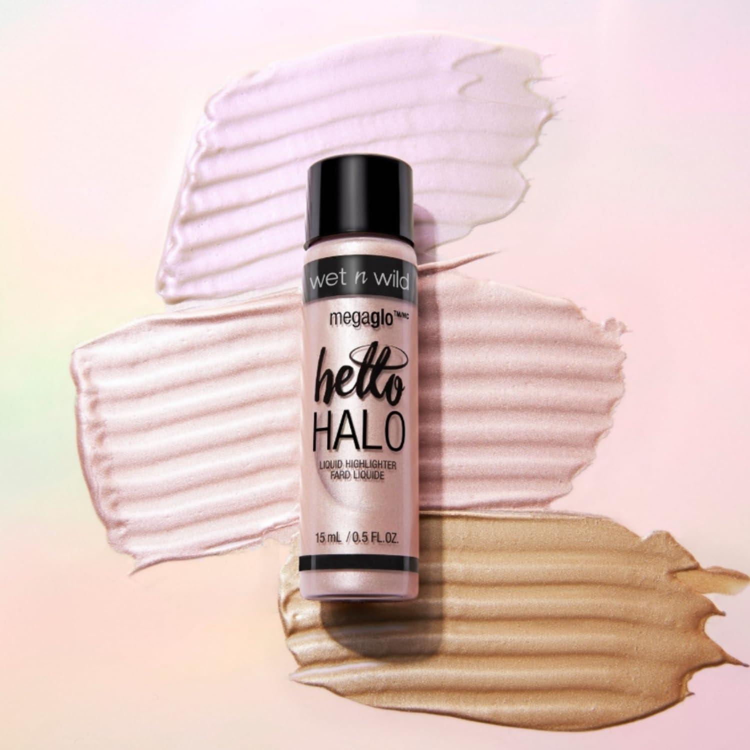 wet n wild MegaGlo Hello Halo Liquid Highlighter Makeup, Shimmer, Rose Gold Halo, Goodbye(Halo  Goodbye)