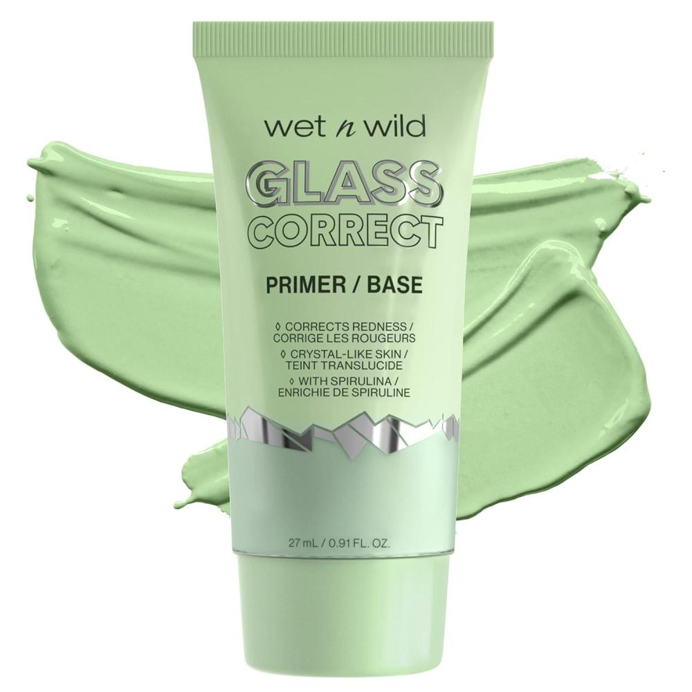 wet n wild Prime Focus Glass Skin Correct Primer Bright Crystal Finish, Green, 0.91 Fl Oz(Green)