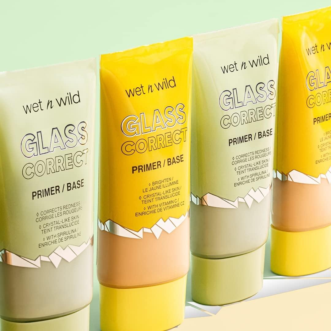 wet n wild Prime Focus Glass Skin Correct Primer Bright Crystal Finish, Green, 0.91 Fl Oz(Green)