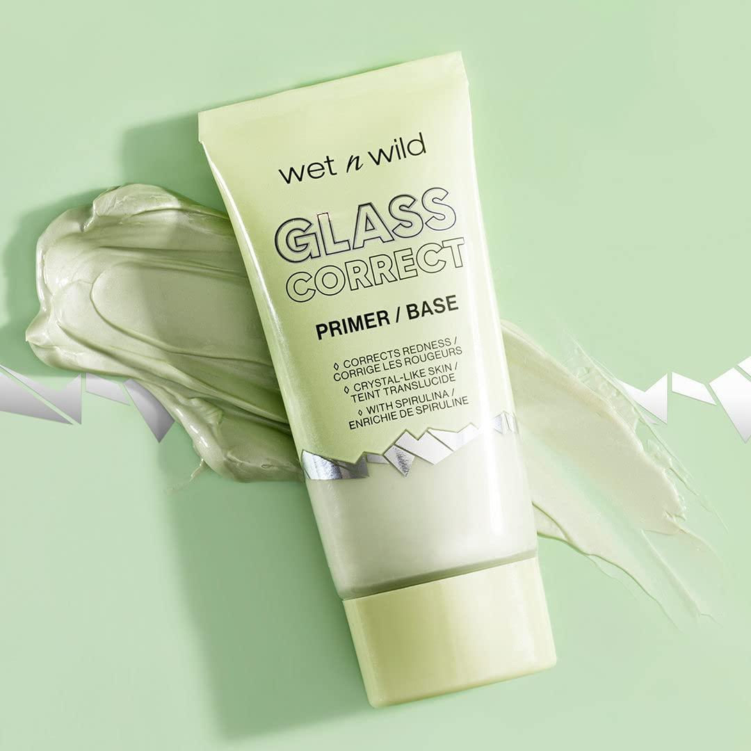 wet n wild Prime Focus Glass Skin Correct Primer Bright Crystal Finish, Green, 0.91 Fl Oz(Green)