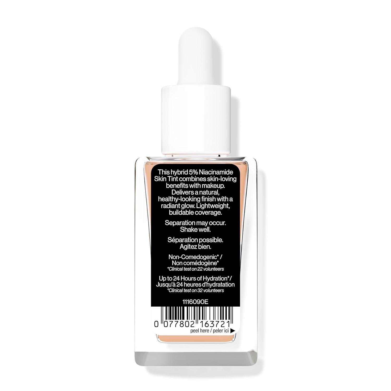wet n wild Bare Focus Skin Tint, 5% Niacinamide Enriched, Buildable Sheer Lightweight Coverage, Natural Radiant Finish, Hyaluronic & Vitamin Hydration Boost, Cruelty-Free & Vegan – Fair Beige(Light)