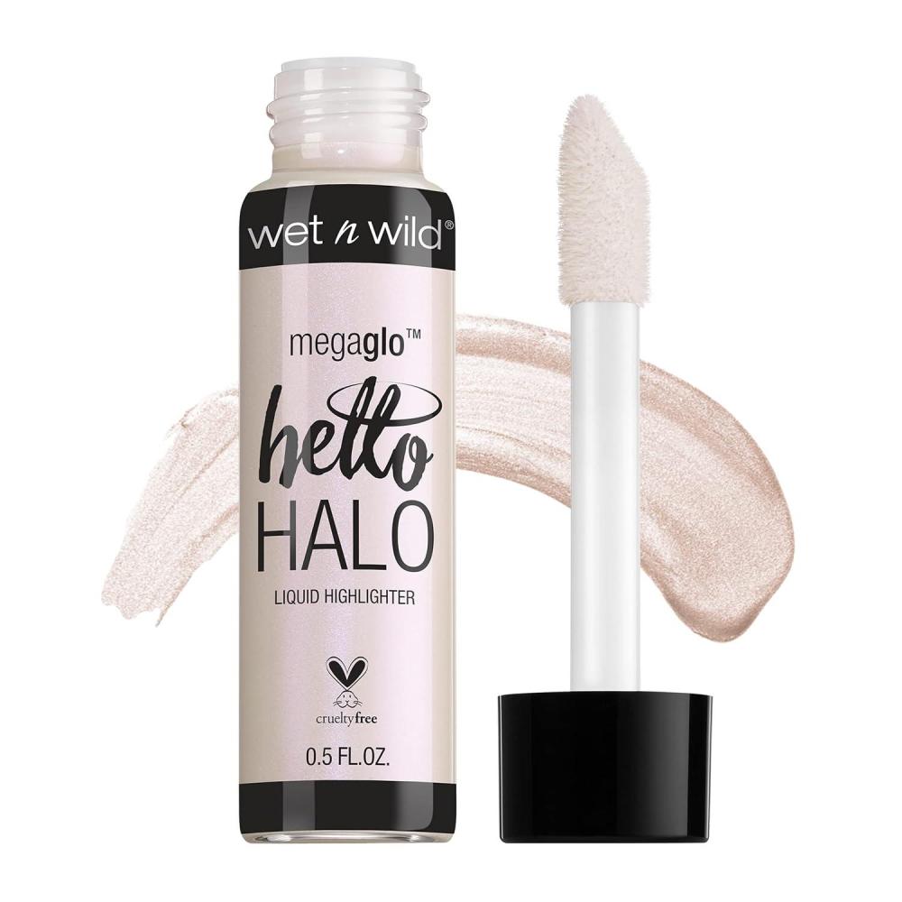 wet n wild MegaGlo Hello Halo Liquid Highlighter Makeup, Shimmer, Rose Gold Halo, Goodbye(Halographic)
