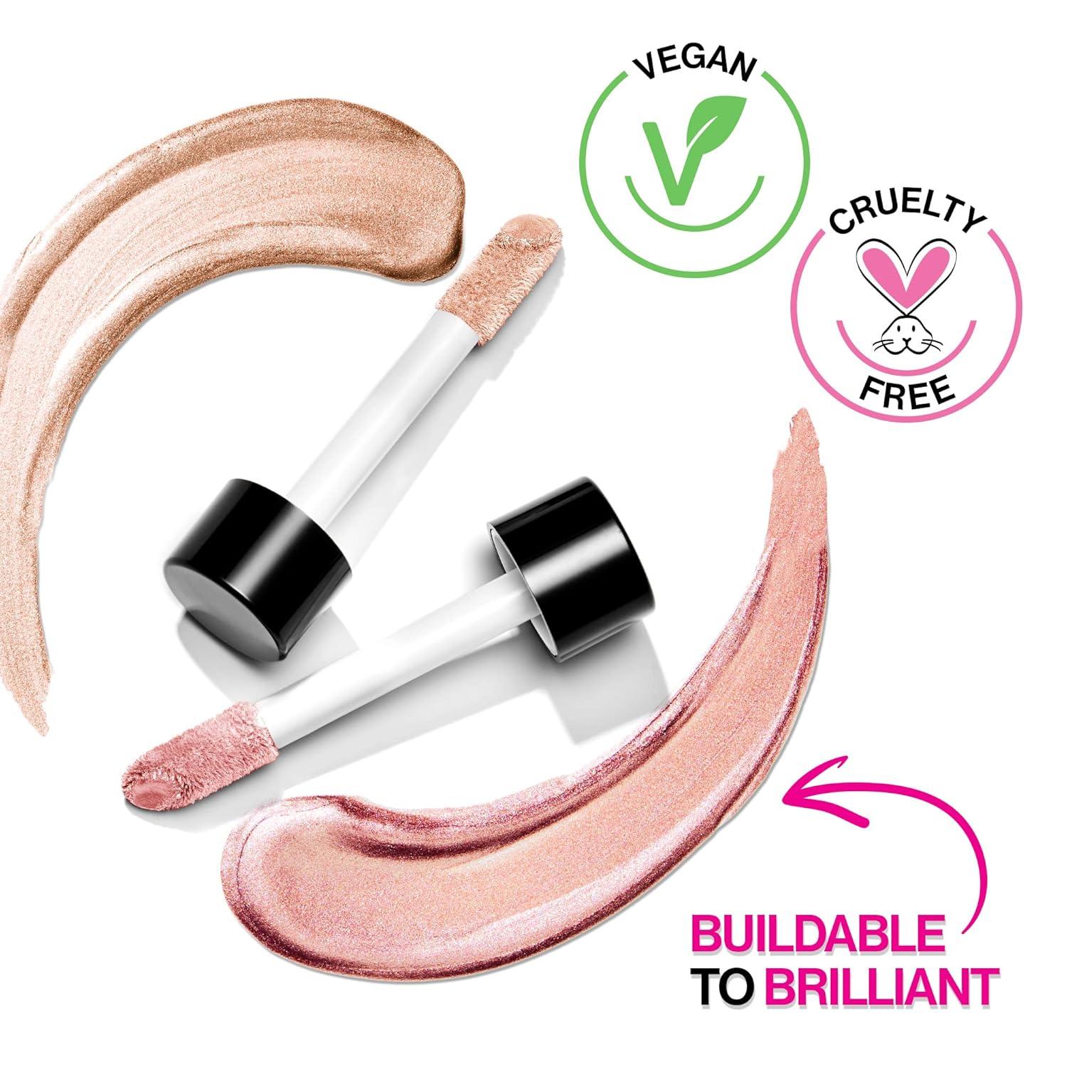 wet n wild MegaGlo Hello Halo Liquid Highlighter Makeup, Shimmer, Rose Gold Halo, Goodbye(Halographic)
