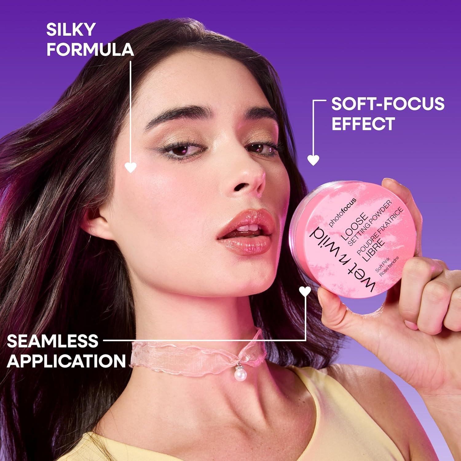 wet n wild Photo Focus Loose Baking Setting Powder, Highlighter Makeup, Fair to Medium & Tan Skin Tones – Translucent(Off-White Translucent)