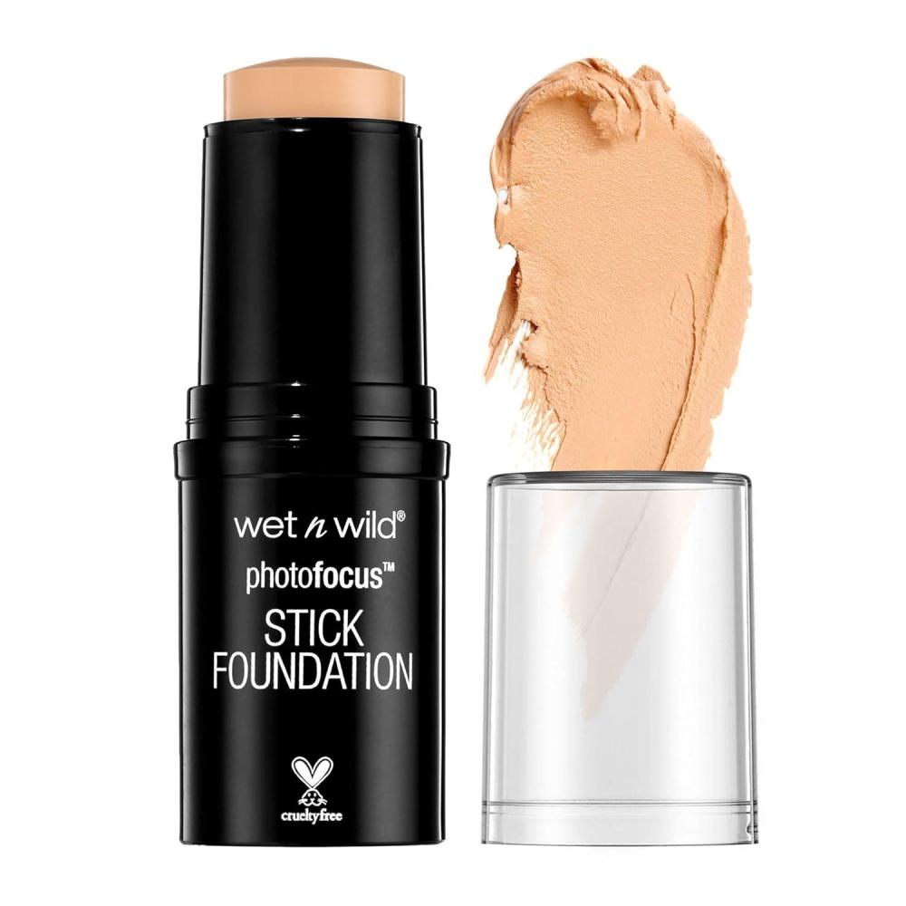 wet n wild Photo Focus Matte Foundation Stick Makeup, Shell Ivory | Vegan & Cruelty-Free(Shell Ivory)